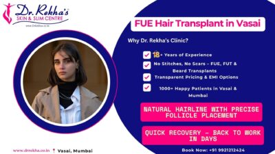 FUE hair transplant in Vasai at Dr. Rekha's Slim & Skin Centre